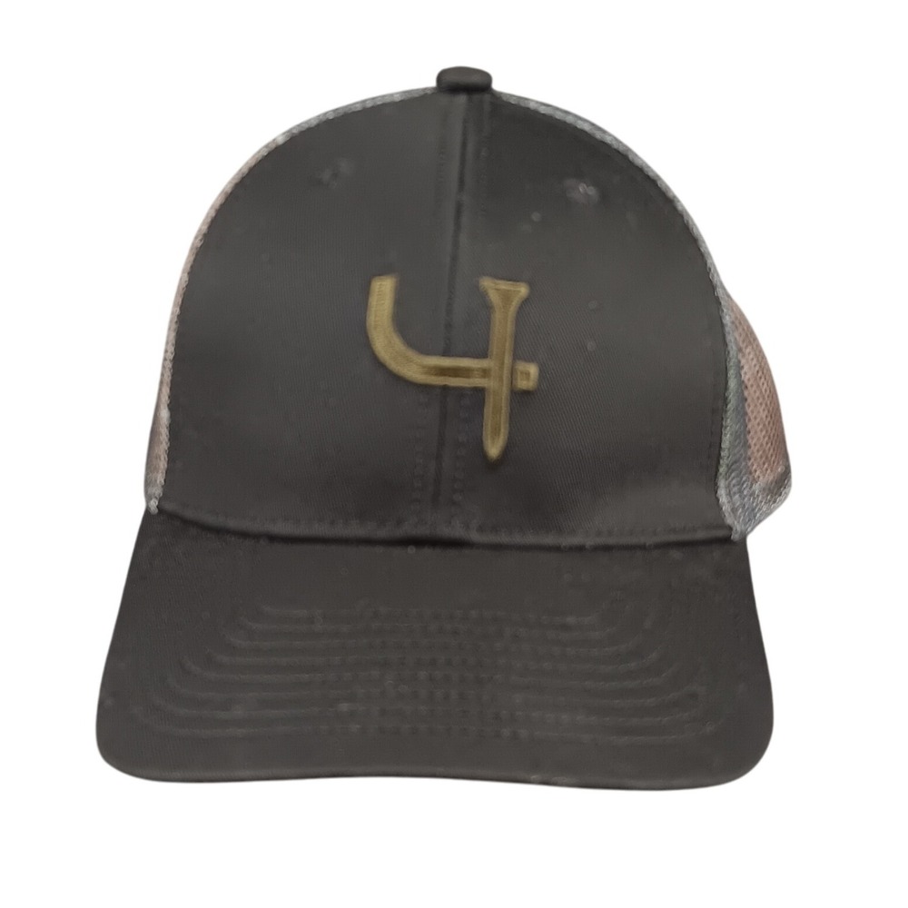 Short Par 4 Black Camo‎ Mesh Back Hat Golf Embroidered Logo Adjustable